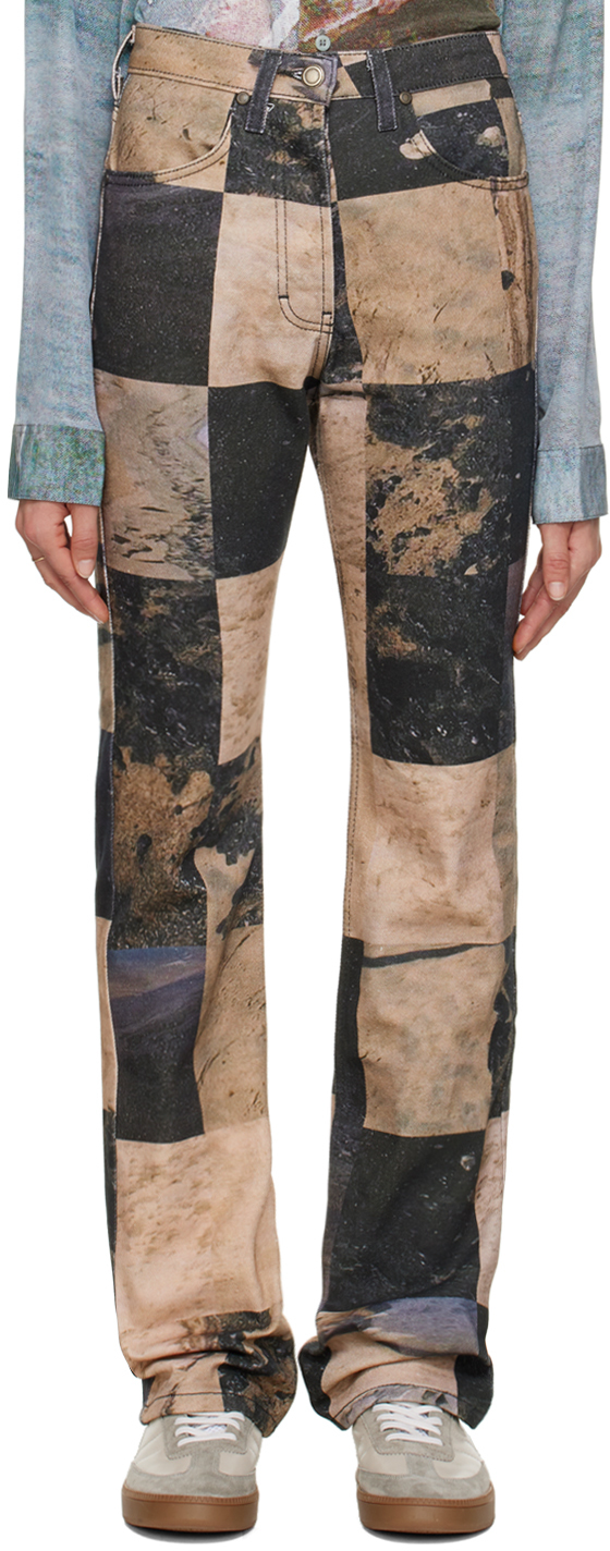 Serapis: Brown Oil Sand Jeans | SSENSE