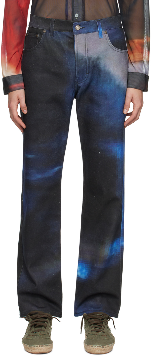 Serapis SSENSE Exclusive Navy Streams Jeans