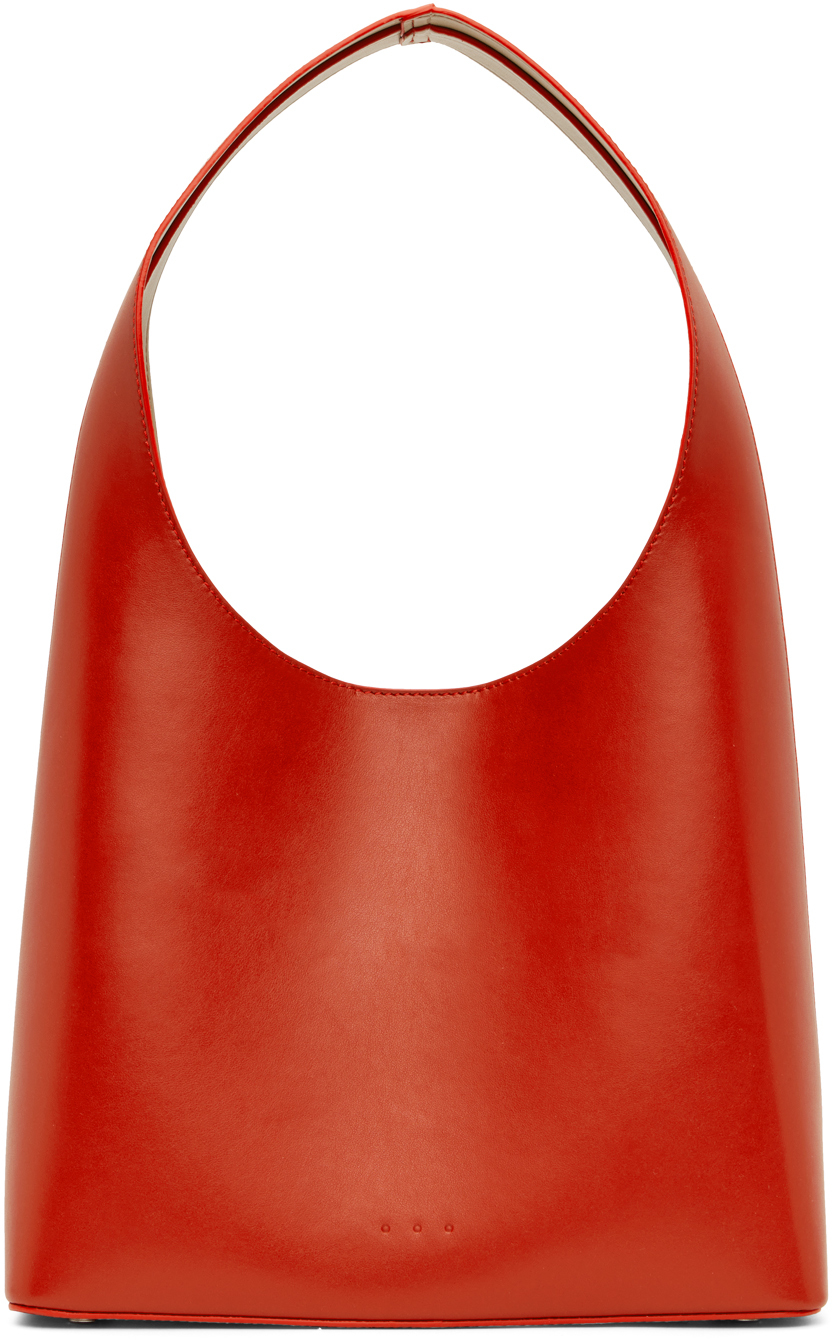 Aesther Ekme Lambskin Leather Bag Women's Red/Orange Tote Bag Purse  USED