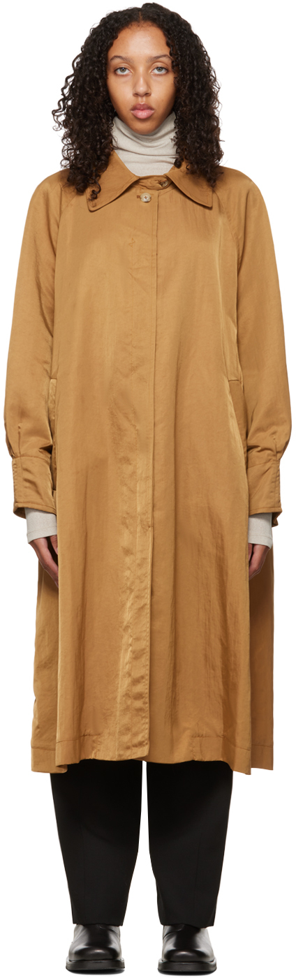 Tan Buttoned Trench Coat