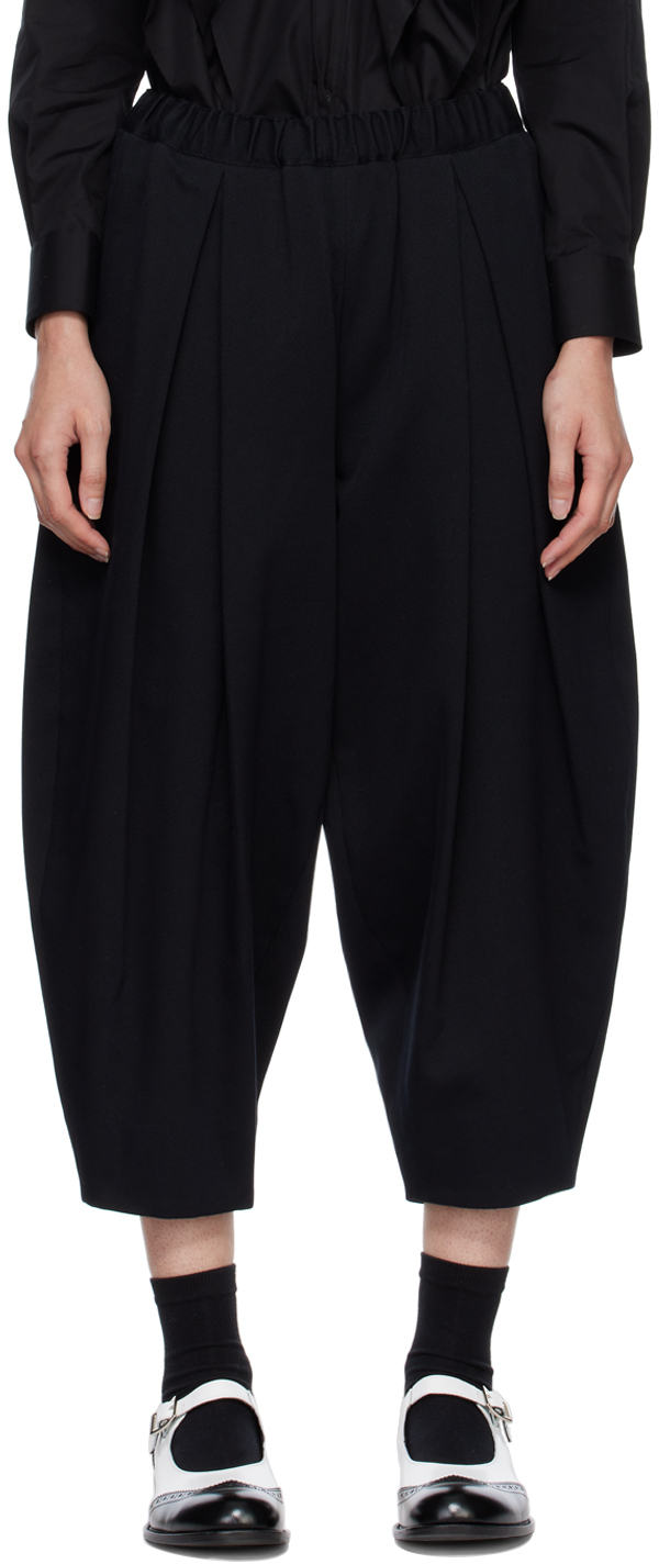 Get tangled Syndicate madman Comme des Garçons: Black Pleated Trousers | SSENSE