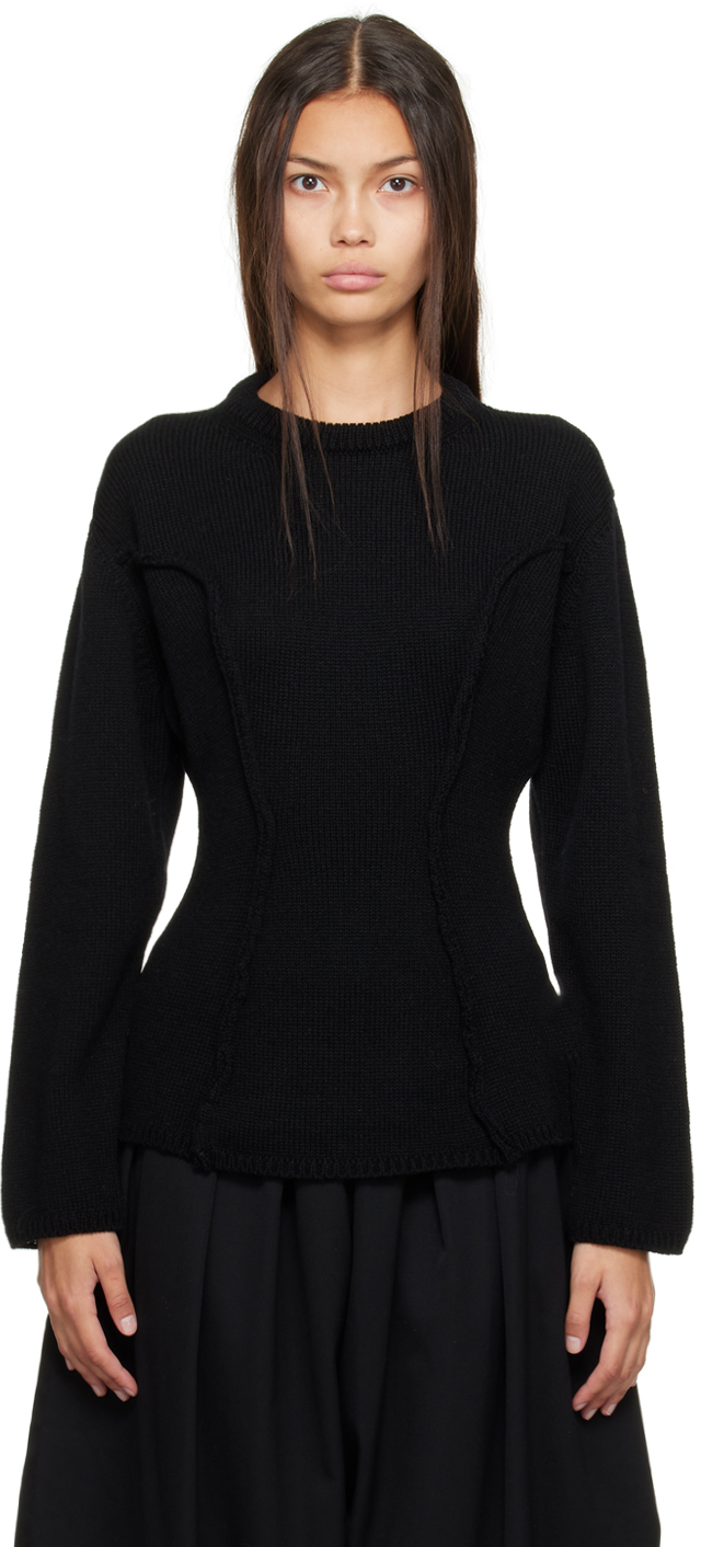 Comme des Garçons: Black Inverted Seam Sweater | SSENSE Canada