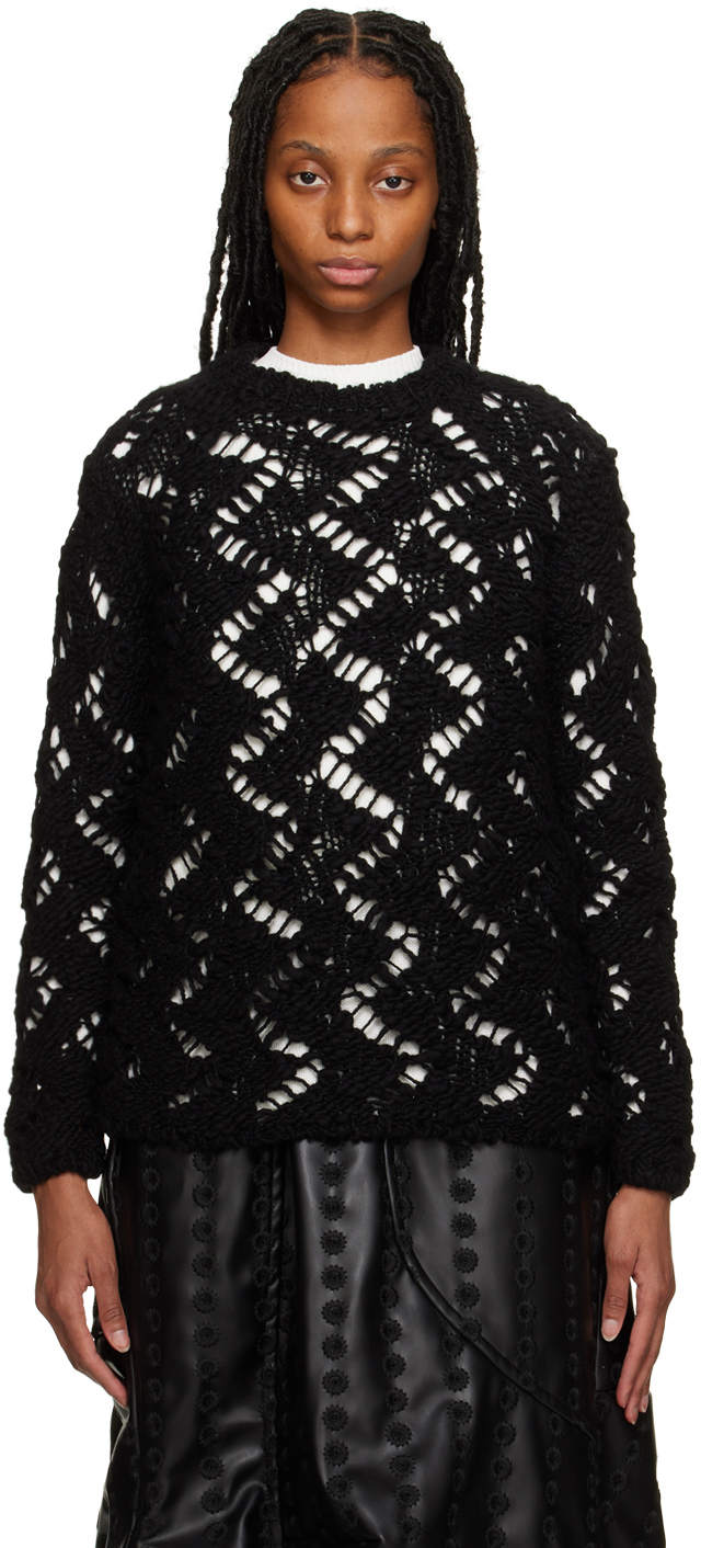 Comme Des Garçons Black Crewneck Sweater In 1 Black
