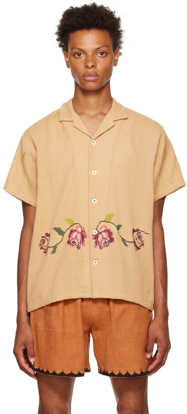 HARAGO Tan Rose Shirt