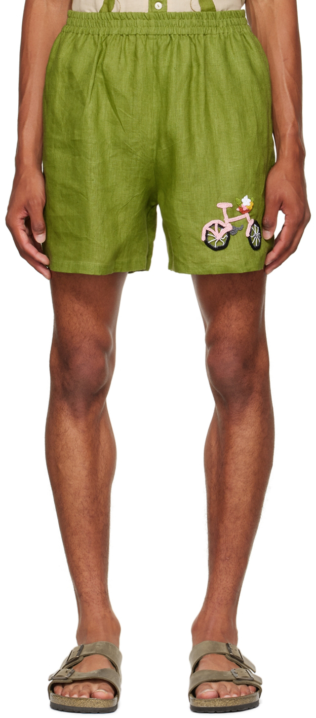 HARAGO Green Bicycle Shorts