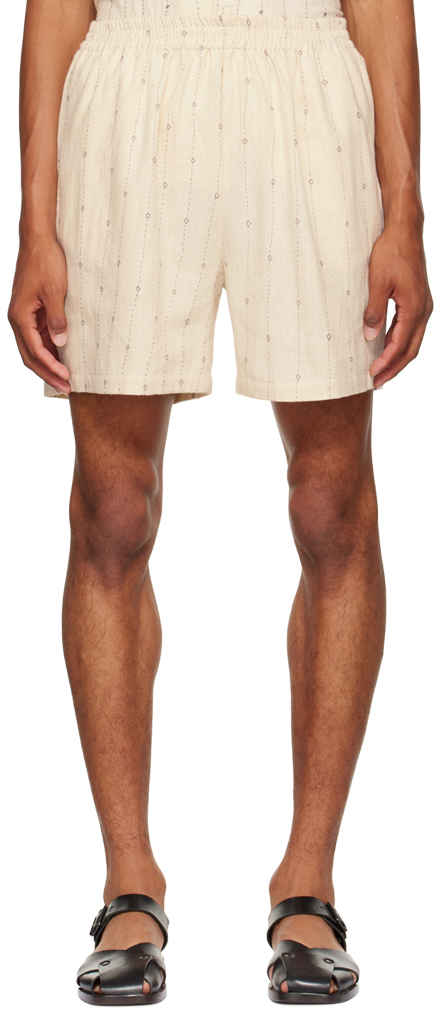 HARAGO Off-White Stripe Shorts