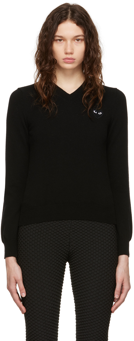 Comme des Garçons Play Black Embroidered Sweater