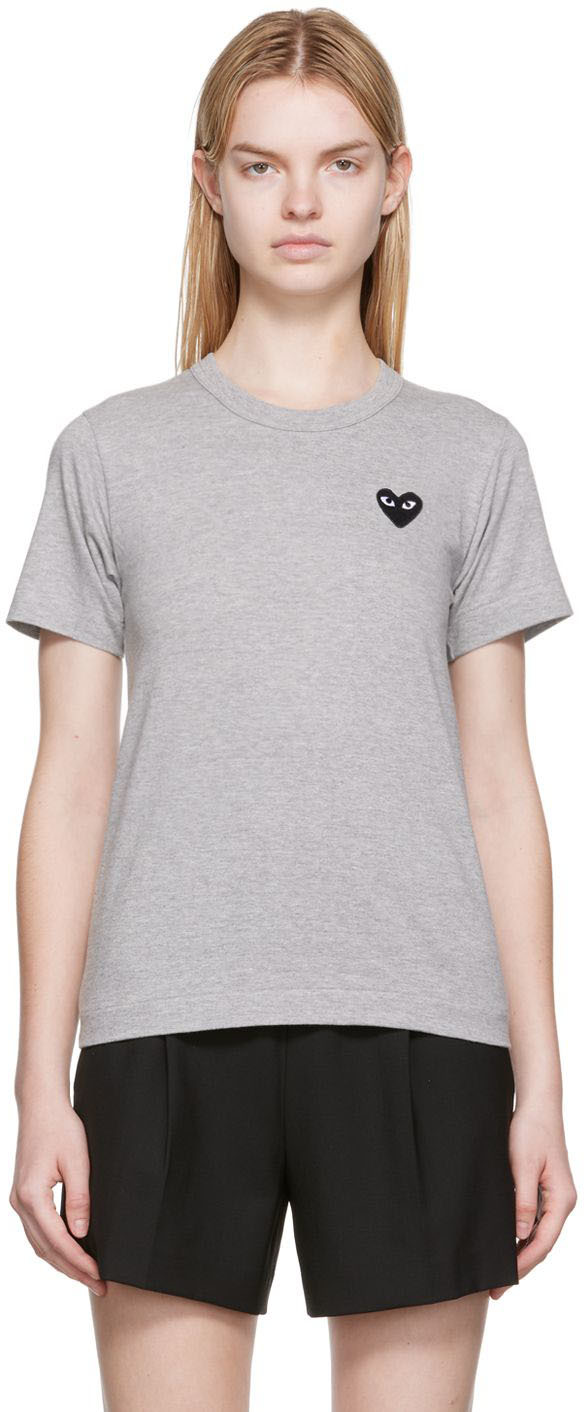 Comme des Garçons Play Gray Heart Patch T-Shirt