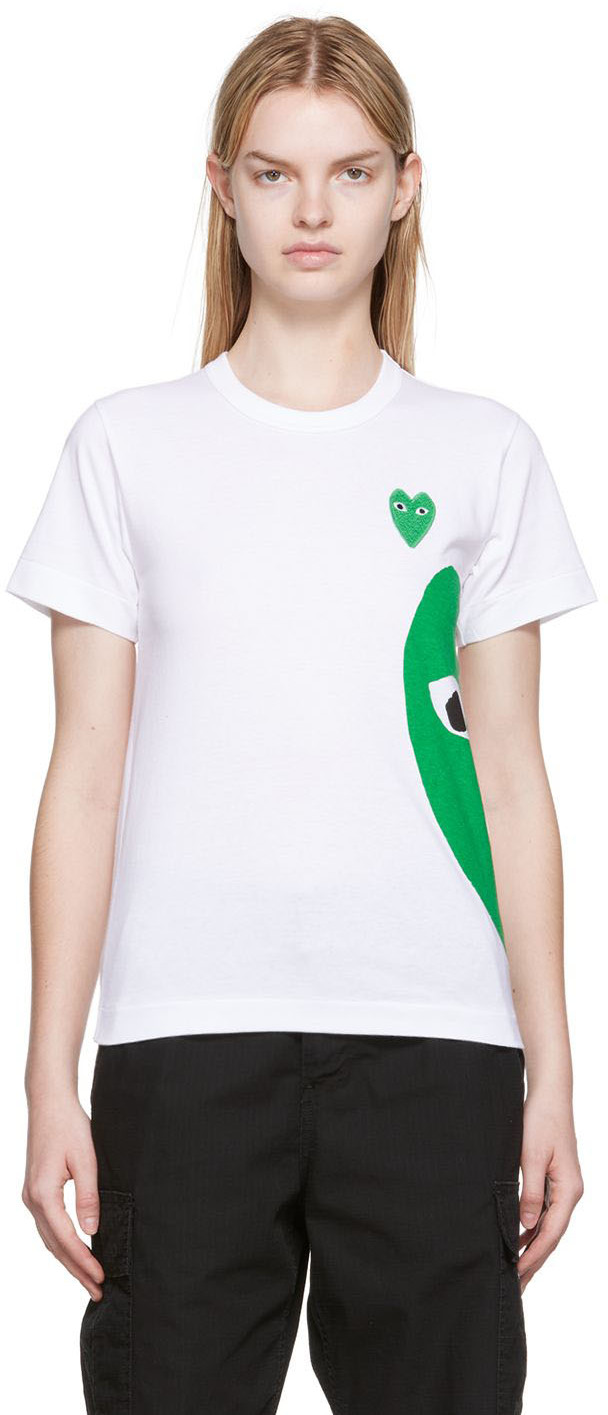 COMME des GARÇONS PLAY White Heart Patch T-Shirt