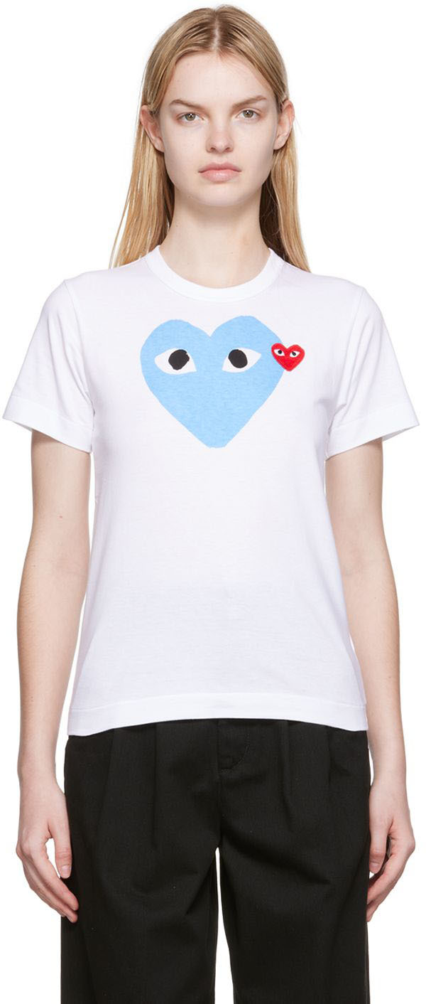 Kids White Heart Patch T-Shirt Ssense Abbigliamento Top e t-shirt T-shirt T-shirt a maniche corte 