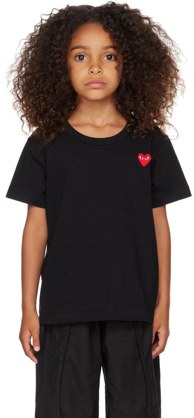 Ssense Abbigliamento Top e t-shirt T-shirt T-shirt a maniche corte Kids Black Heart Patch T-Shirt 