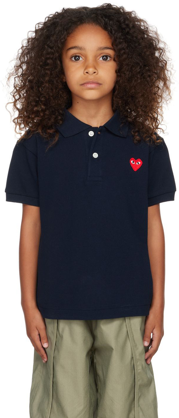 Kids Navy Logo Patch Polo SSENSE Clothing T-shirts Polo Shirts 