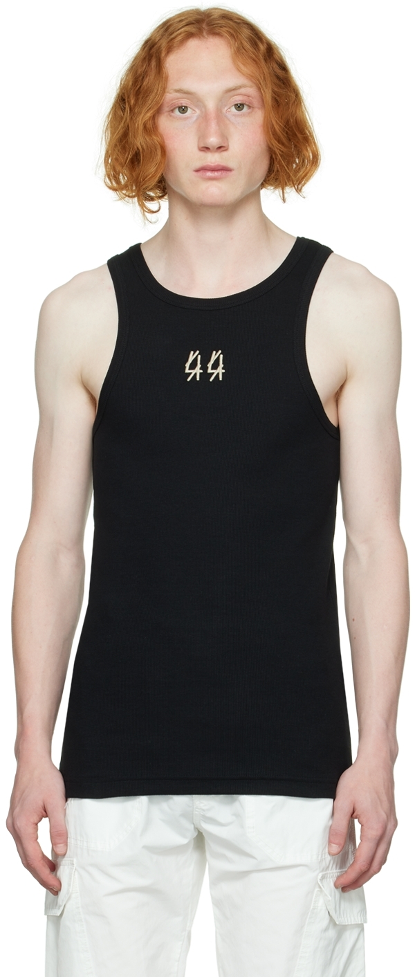 44 Label Group: Black Embroidered Tank Top | SSENSE UK