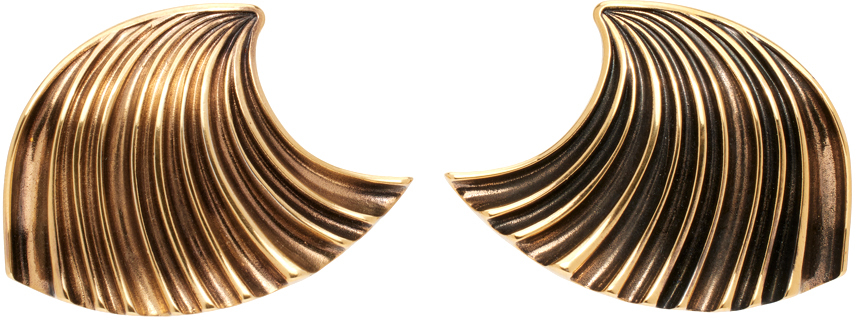 Jil Sander Gold Comma Earrings