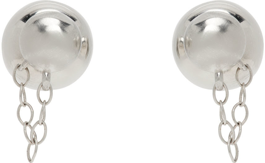 Jil Sander Silver Sphere Earrings