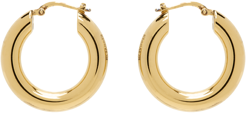 Jil Sander Gold Classic Hoop Earrings In 710 Gold