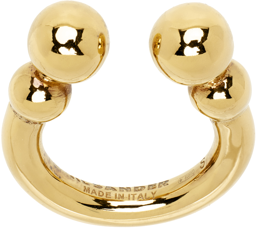 Jil Sander: Gold Sphere Ring | SSENSE UK