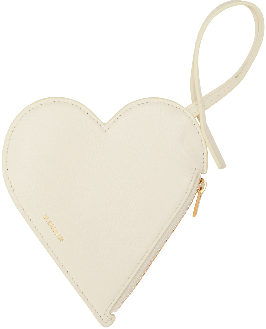 Jil Sander: Off-White Heart Coin Pouch | SSENSE