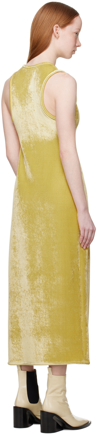 Jil Sander Yellow Asymmetric Midi Dress In 738 Ochre