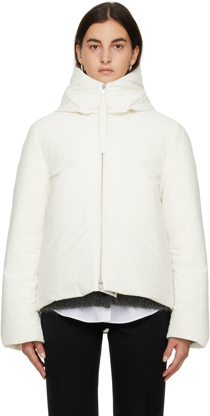 White Hooded Down Jacket