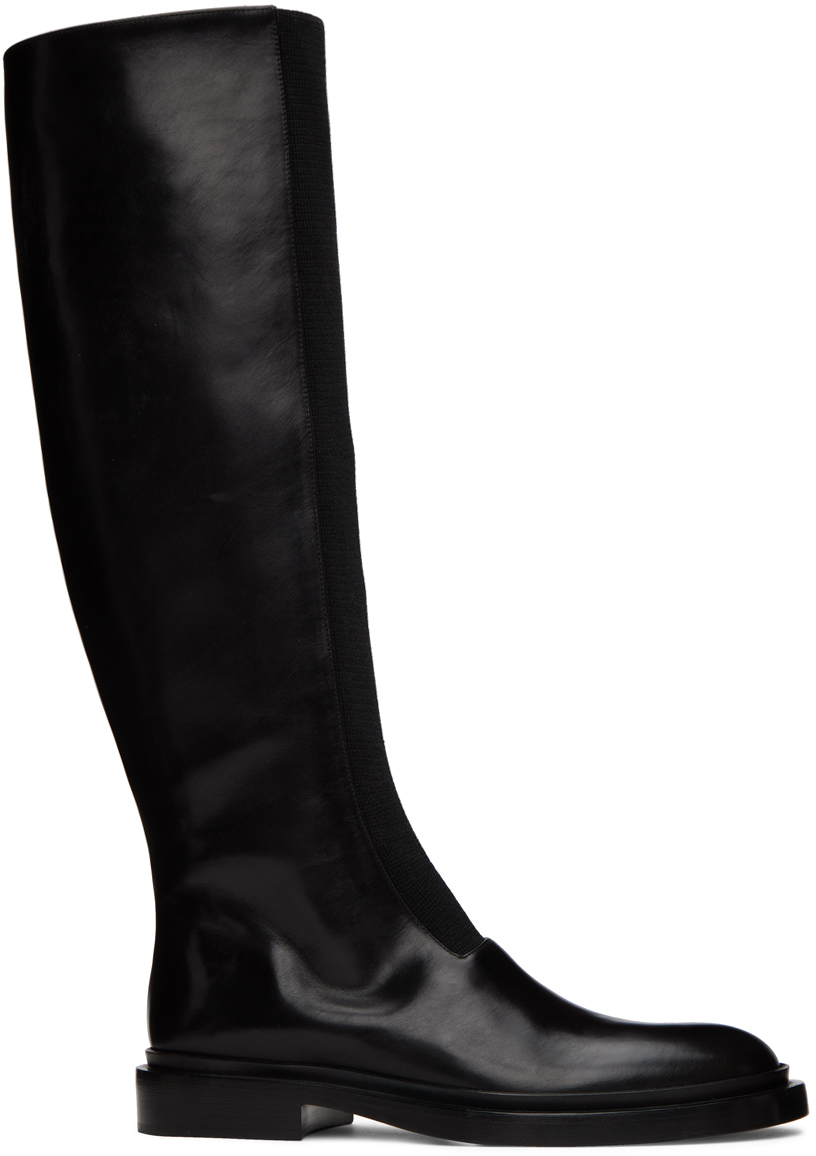 Ssense Donna Scarpe Stivali Stivali da equitazione Black Tall Riding Boots 