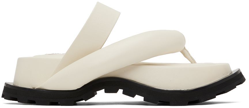 Jil Sander Off-white Oversize Strap Platform Sandals In 109 Ecru'
