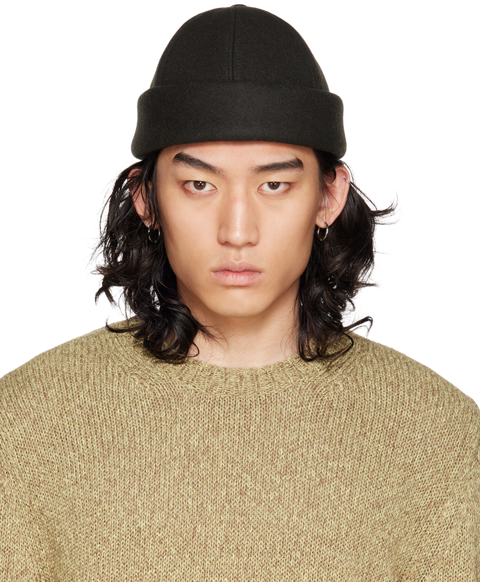 Green Rolled Brim Beanie