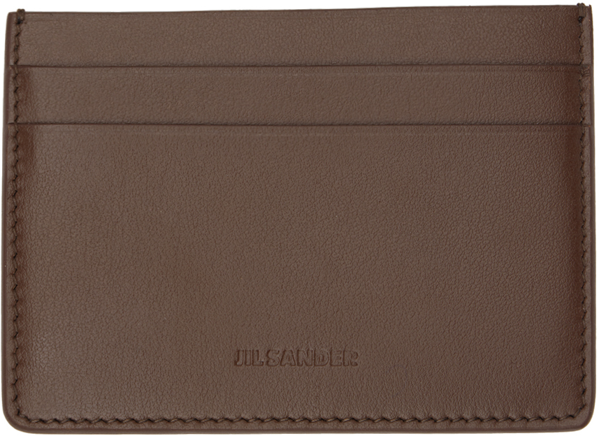 Natural Jil Sander Leather Card Holder in Beige for Men Save 40% Mens Wallets and cardholders Jil Sander Wallets and cardholders 