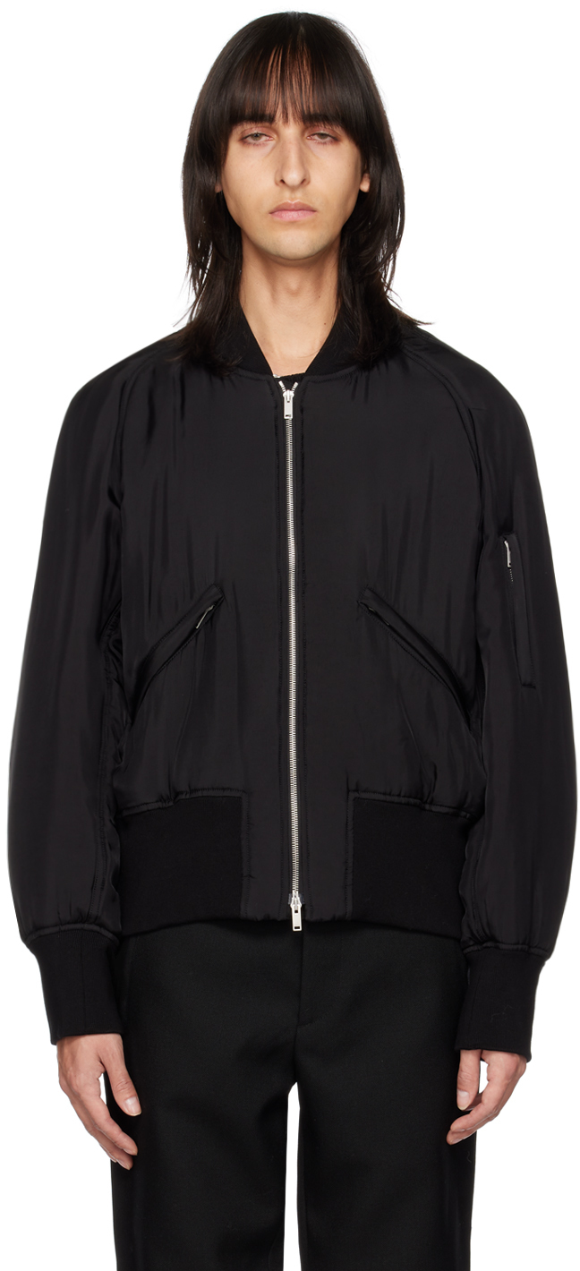 Jil Sander Detachable-collar Bomber Jacket In 黑色 | ModeSens