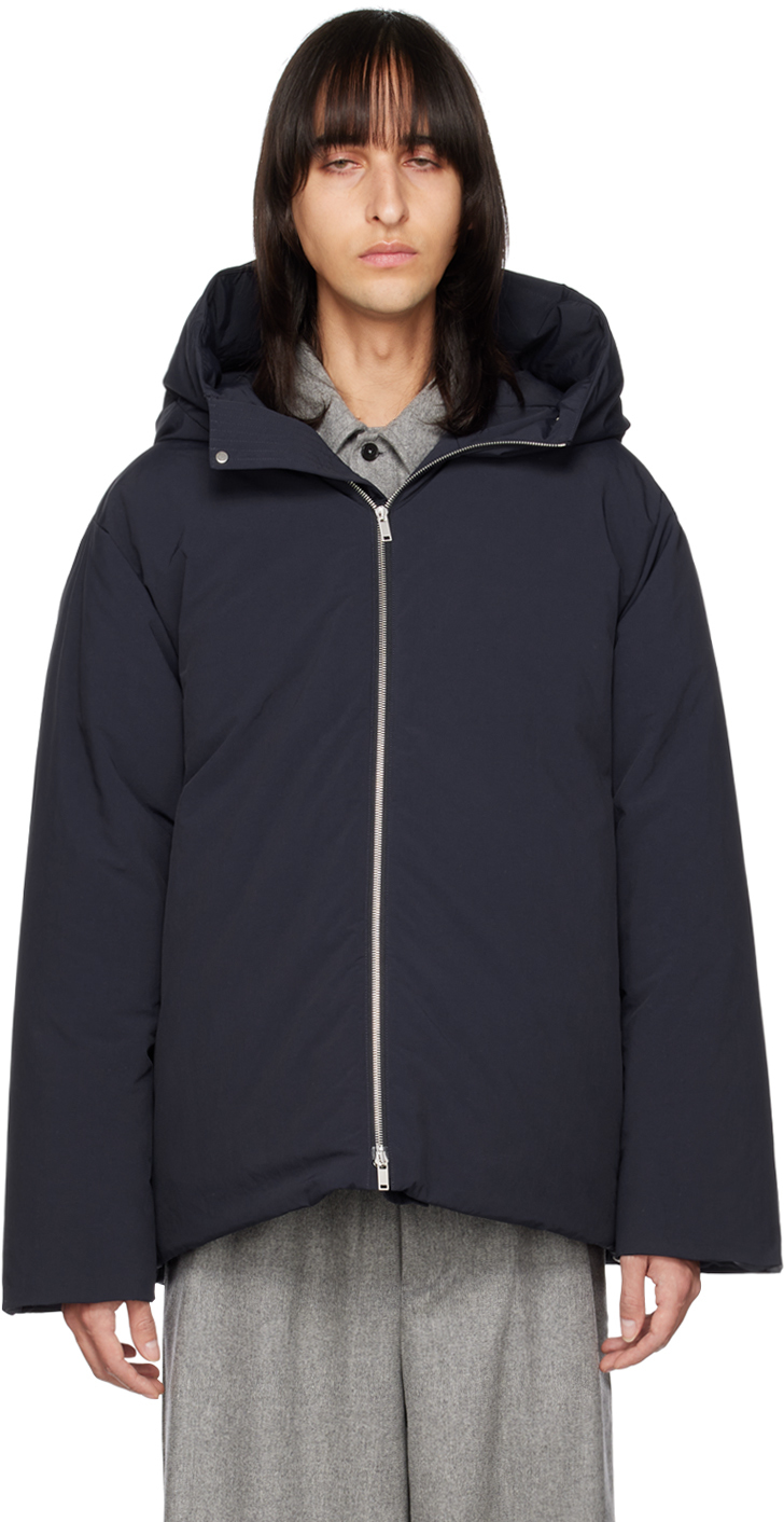 Navy Hooded Down Jacket