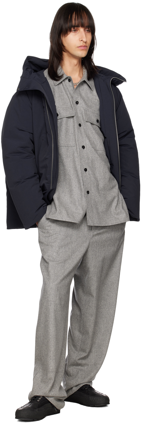 Jil Sander ネイビー フード ダウンジャケット
