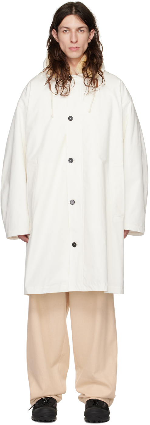 Jil Sander White Oversized Coat In 100 - White