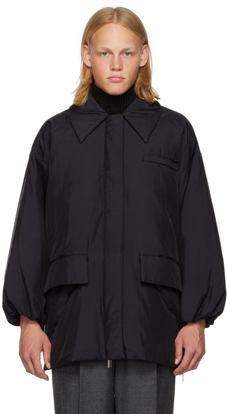Black Padded Jacket by rito structure on Sale
