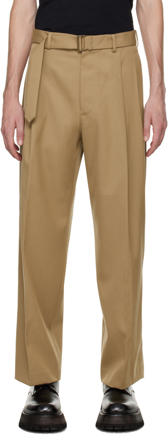 rito structure Beige Belted Trousers