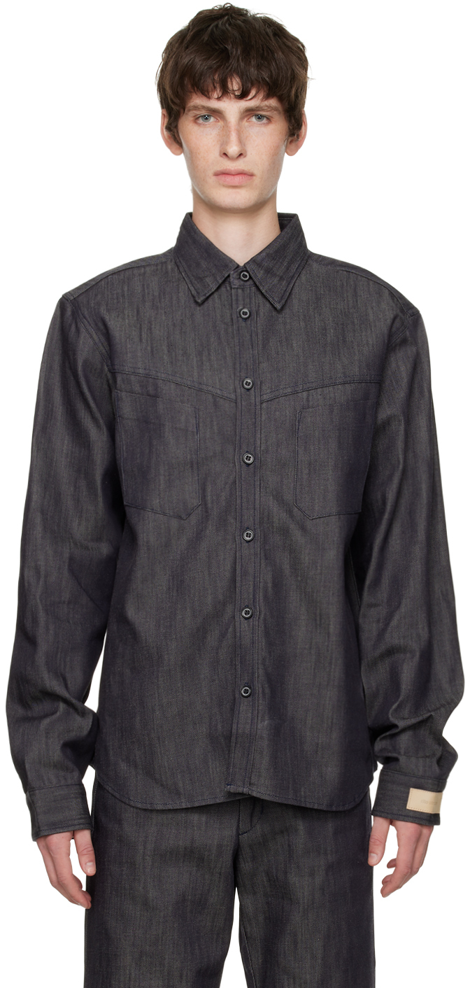 RITO STRUCTURE INDIGO ANGLED POCKET SHIRT