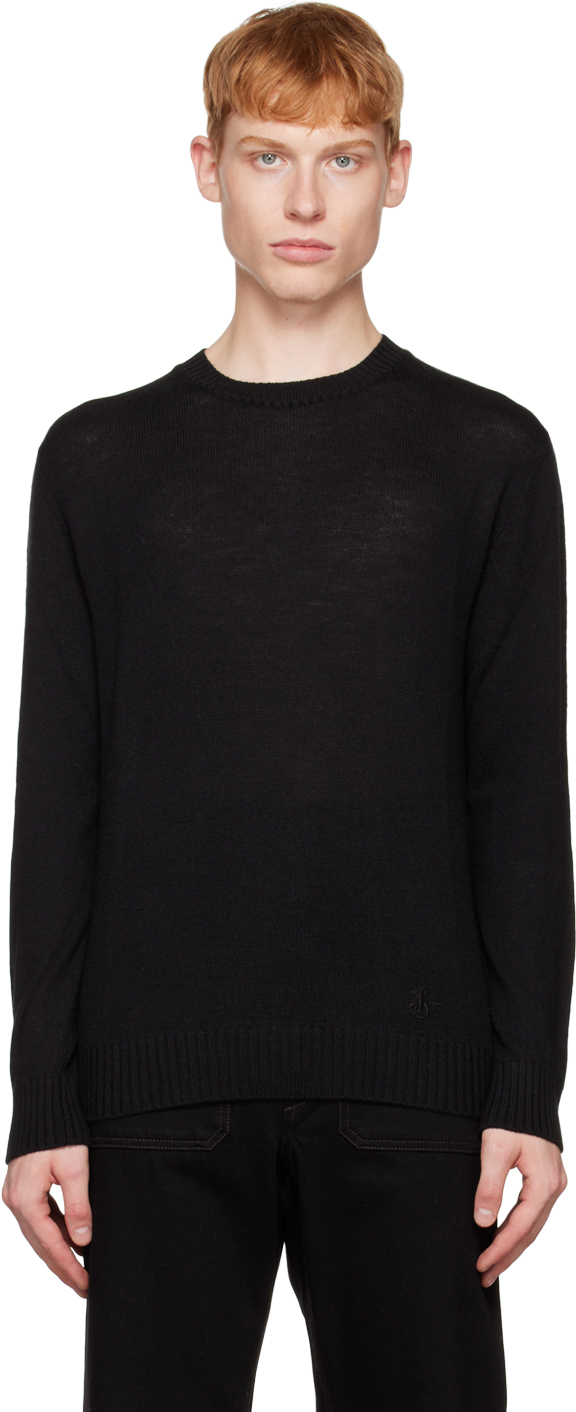 Jil Sander: Black Crewneck Sweater | SSENSE