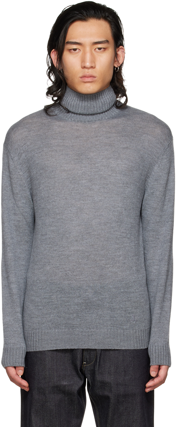 Jil Sander Wool Turtleneck in Grey for Men Mens Clothing Sweaters and knitwear Turtlenecks 