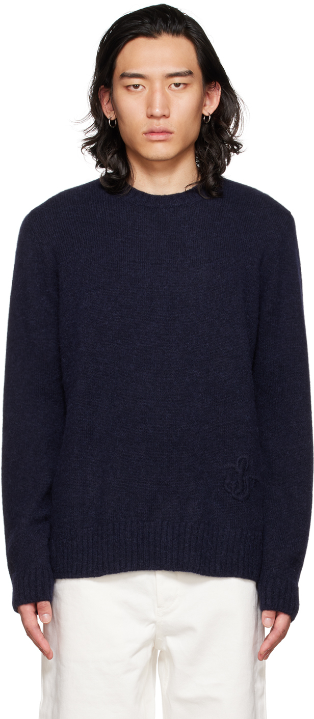 Jil Sander Navy Embroidered Sweater