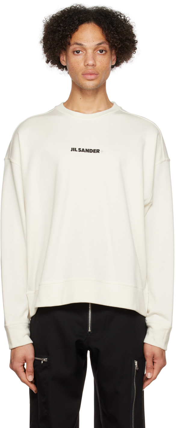 Off-White Crewneck Sweatshirt by Jil Sander on Sale