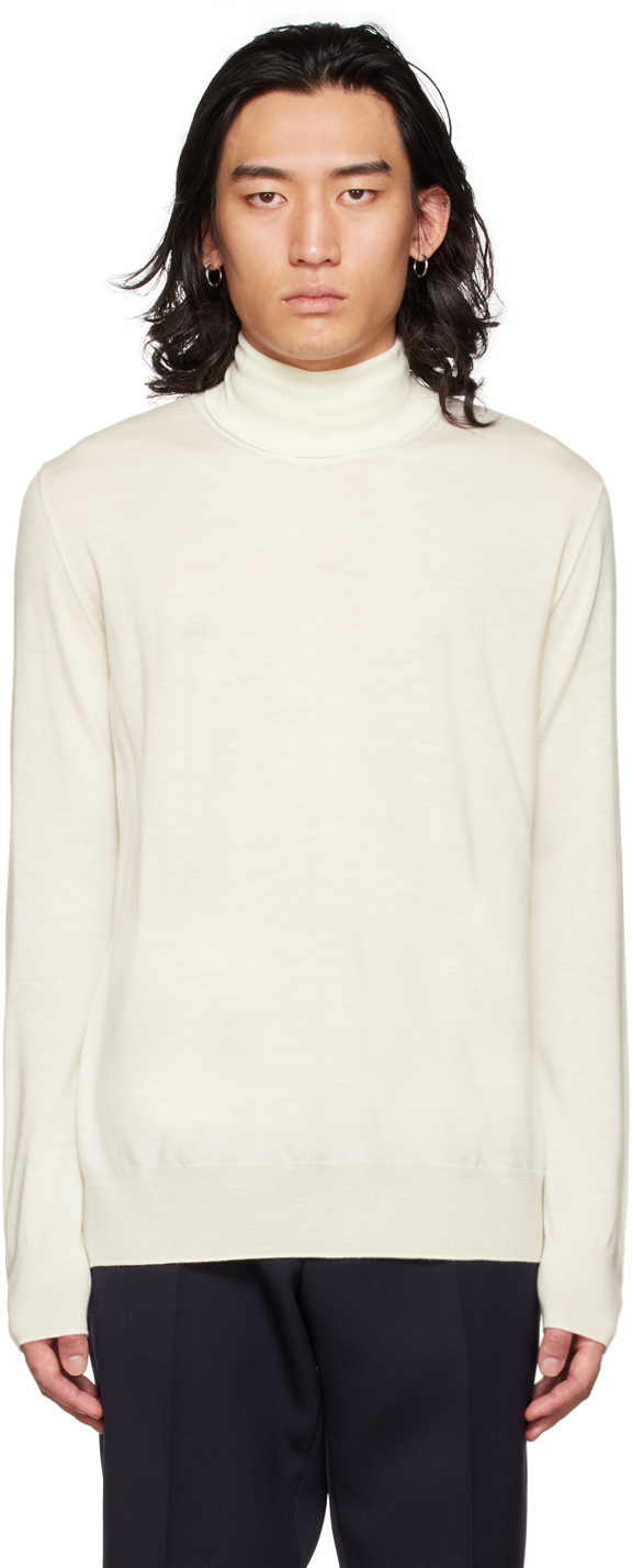 Mens Clothing Sweaters and knitwear Turtlenecks Jil Sander Ivory Wool Sweater Jil Sa in White for Men Save 21% 