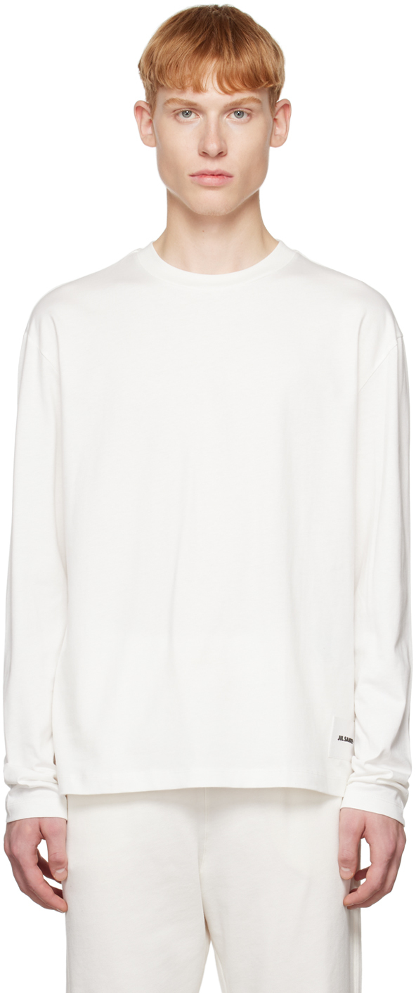 Jil Sander: Three-Pack White Long Sleeve T-Shirts | SSENSE