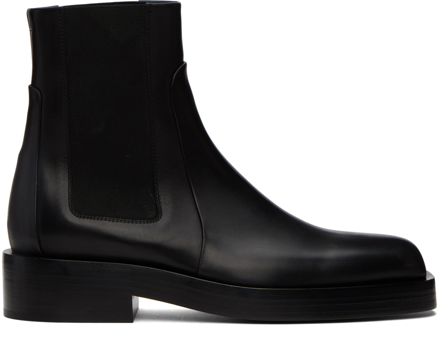 Jil Sander Black Leather Chelsea Boots SSENSE