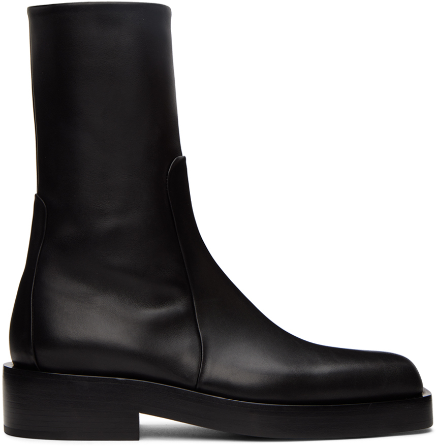 Jil Sander: Black Zip Ankle Boots | SSENSE