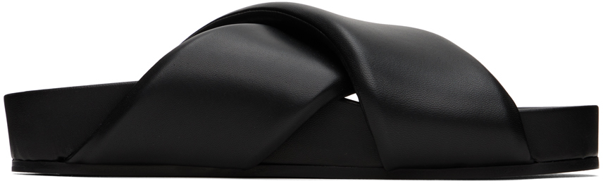 Jil Sander Black Oversize Wrapped Slides