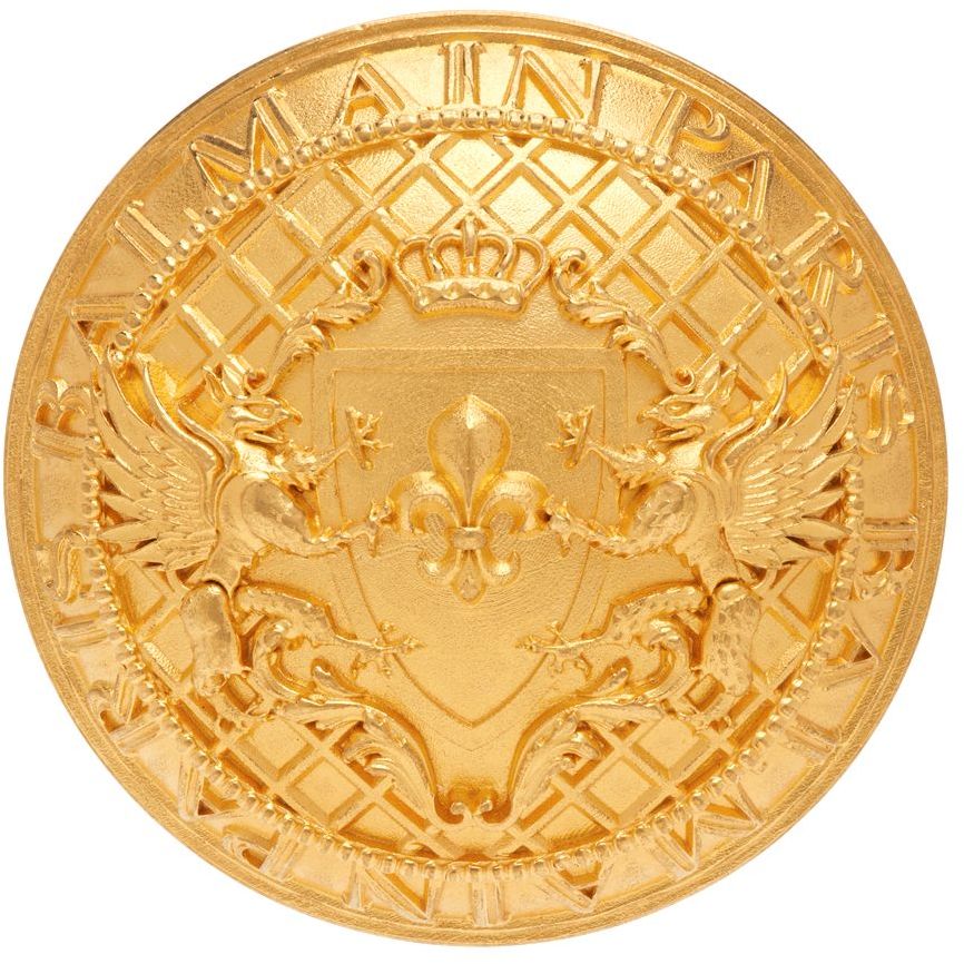 Balmain Gold Large Coin Clip-On Earring