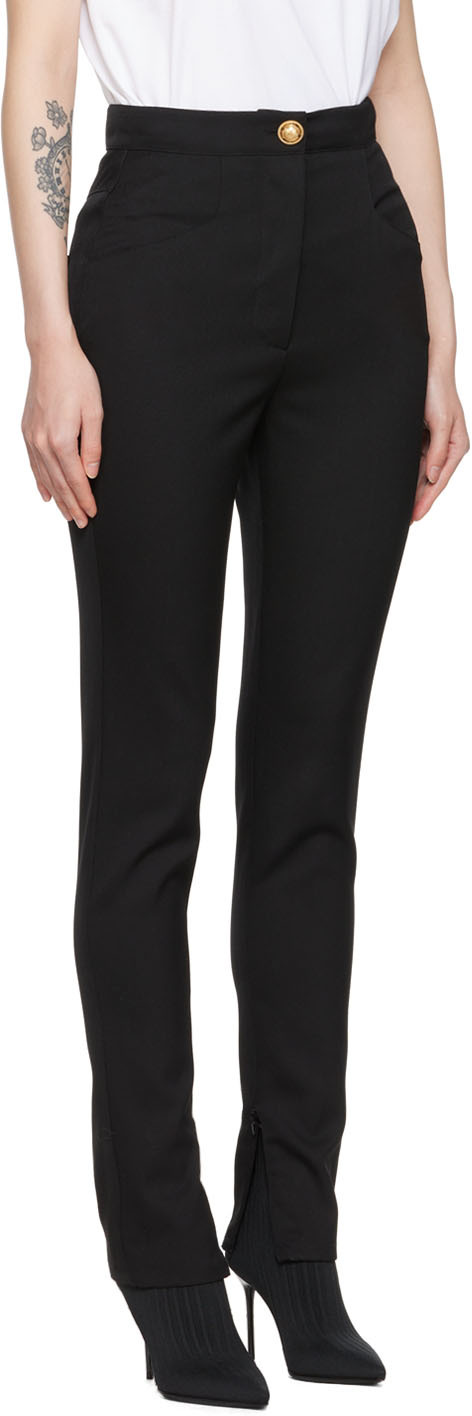 BALMAIN BLACK GRAIN DE POUDRE LEGGINGS