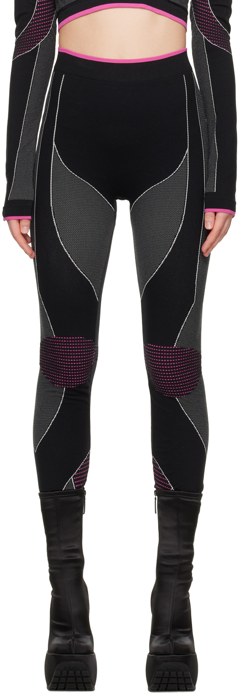 Balmain Black & Pink Rossignol Edition Seamless Leggings