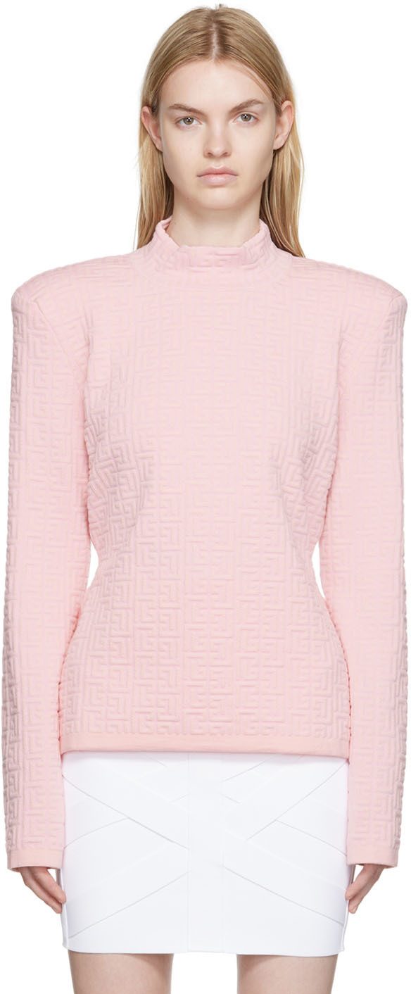 Pink Monogram Turtleneck