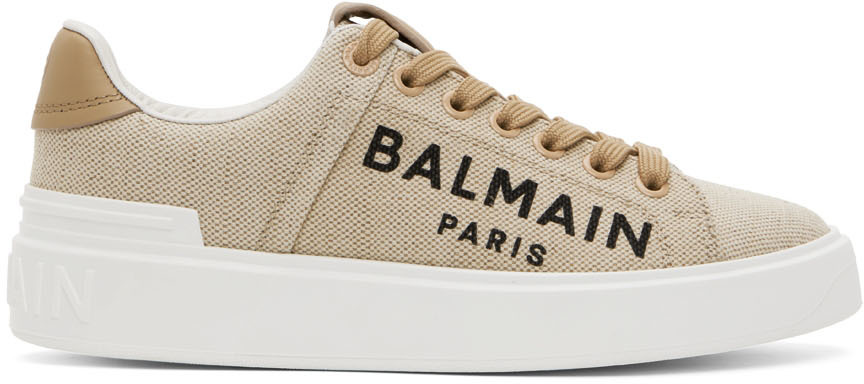 Balmain Beige B-Court Sneakers