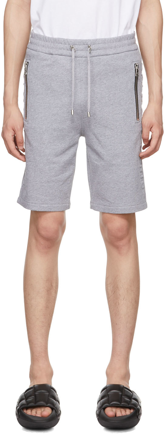 Balmain Gray Cotton Shorts